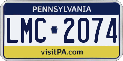 PA license plate LMC2074