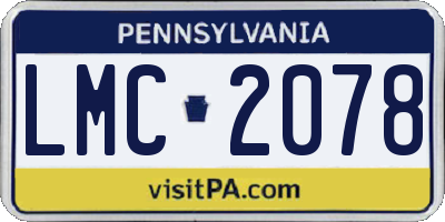 PA license plate LMC2078