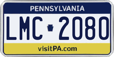 PA license plate LMC2080