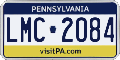 PA license plate LMC2084