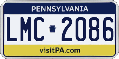PA license plate LMC2086