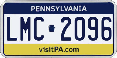 PA license plate LMC2096