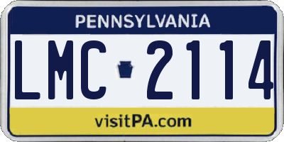 PA license plate LMC2114