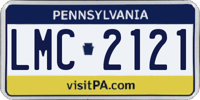 PA license plate LMC2121