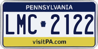 PA license plate LMC2122