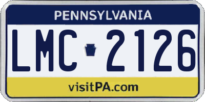 PA license plate LMC2126