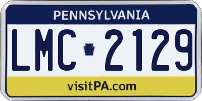 PA license plate LMC2129