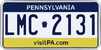 PA license plate LMC2131