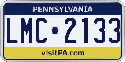 PA license plate LMC2133