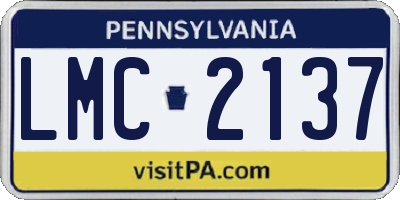 PA license plate LMC2137