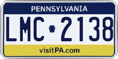 PA license plate LMC2138