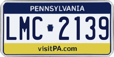 PA license plate LMC2139