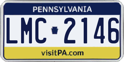 PA license plate LMC2146