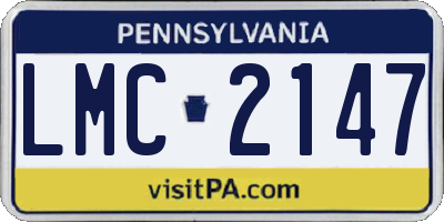 PA license plate LMC2147