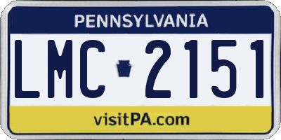 PA license plate LMC2151