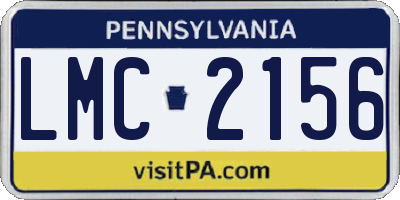 PA license plate LMC2156