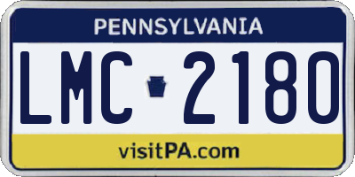 PA license plate LMC2180