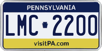 PA license plate LMC2200