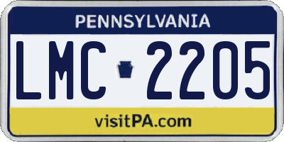PA license plate LMC2205