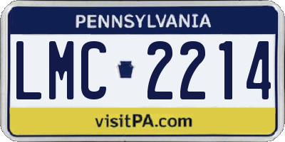 PA license plate LMC2214