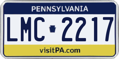 PA license plate LMC2217