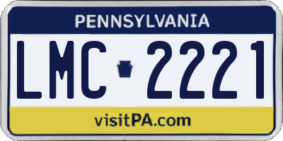 PA license plate LMC2221