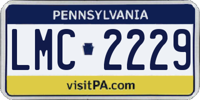 PA license plate LMC2229