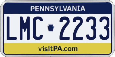 PA license plate LMC2233
