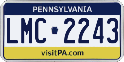 PA license plate LMC2243