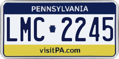 PA license plate LMC2245