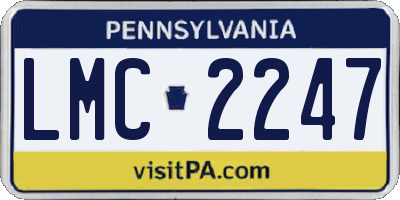 PA license plate LMC2247