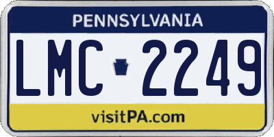PA license plate LMC2249