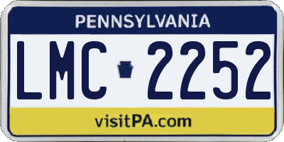PA license plate LMC2252