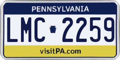 PA license plate LMC2259