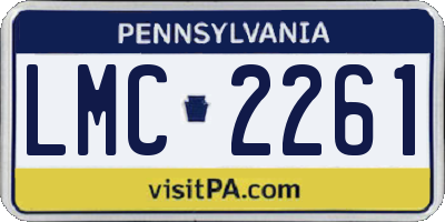 PA license plate LMC2261