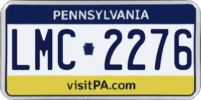 PA license plate LMC2276