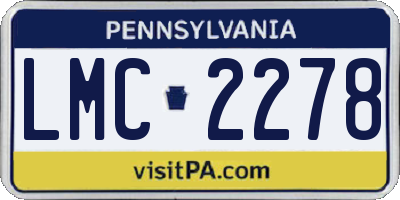 PA license plate LMC2278