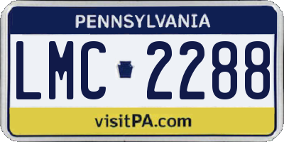 PA license plate LMC2288