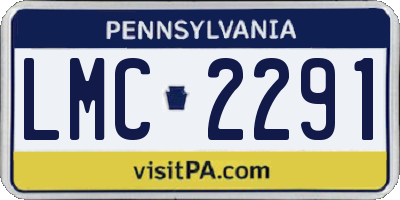PA license plate LMC2291
