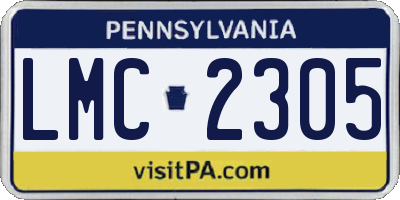 PA license plate LMC2305