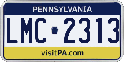 PA license plate LMC2313