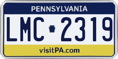 PA license plate LMC2319
