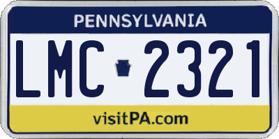 PA license plate LMC2321