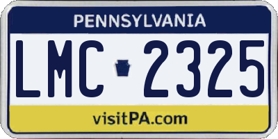 PA license plate LMC2325