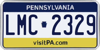 PA license plate LMC2329