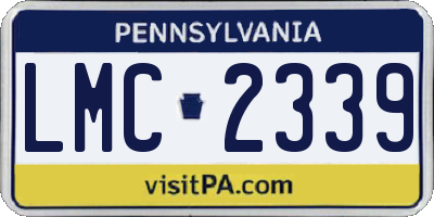 PA license plate LMC2339