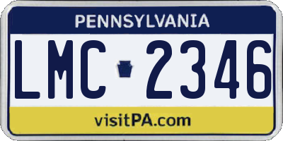PA license plate LMC2346
