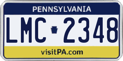 PA license plate LMC2348