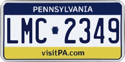 PA license plate LMC2349