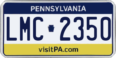 PA license plate LMC2350